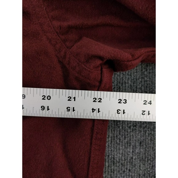 Mens L.L. Bean Chamois Button Up Long Sleeve Shirt SZ L Tall Red 2 Front Pockets - Picture 9 of 10